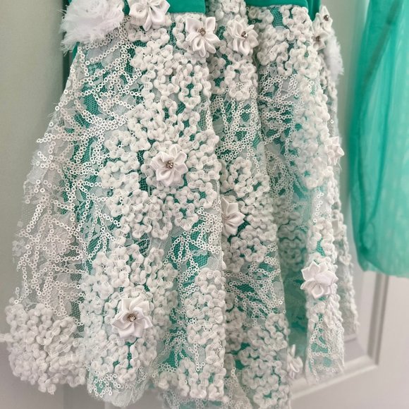 Custom Lyrical Dance Costume-Mint Leotard with Lace Skirt - Picture 6 of 6